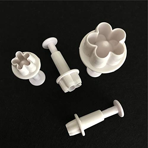 BYFRI 4pcs Plunger Cutter, Blüten-Blumen-Plunger-Fondant-scherblock Sugarcraft Kuchen, Die Werkzeuge Plätzchen Stamper Backzubehör von BYFRI