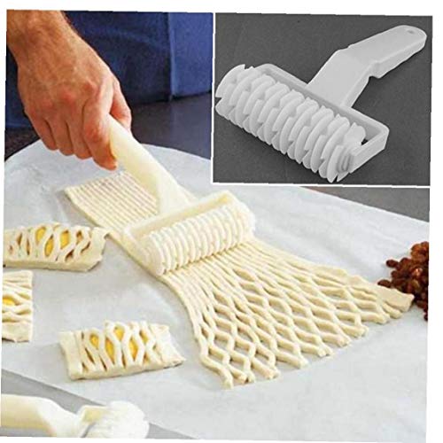 BYFRI Backen-Werkzeuge Pie Pizza Biscuits Cutter Pastry Lattice Plastic Roller Cutter Craft Küchenzubehör (groß) von BYFRI