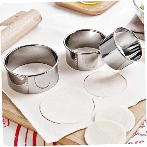 BYFRI Runde Ausstecher Kreis Dumpling-Form-gebäck Plätzchenausstecher Donut Metallring Backformen 3pcs von BYFRI