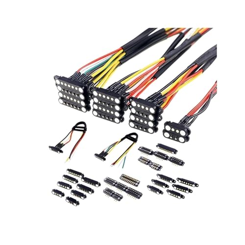 1/3/5 Paar gefederte Stecker und Buchse, 2,54 mm Rastermaß, 2P, 3, 4, 5, 6, 7, 8, 9-polig, Durchgangslöcher, PCB-BTB-Anschluss, 2A DC, magnetischer Pogo-Pin von BYINGS