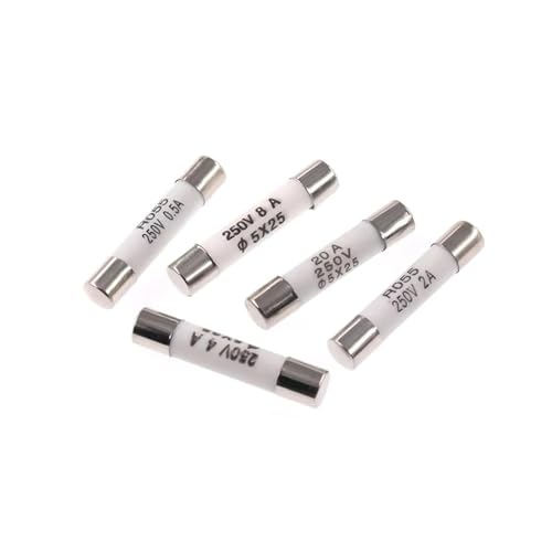 10 STÜCKE RO55 Flinke Keramiksicherung 5 * 25mm Sicherung 250 V 0,5 A 1 A 2 A 3 A 4 A 6 A 8 A A 15 A 20 A 25 A 30 A x mm(5A (10Pcs)) von BYINGS