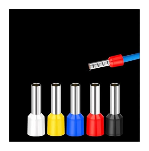 1000 teile/paket E0306 E0308 E0310 Isolierte Aderendhülsen 0,3 mm² Terminal Block Schnur Ende Draht Stecker Elektrische Crimp Terminator(E0310,Red) von BYINGS