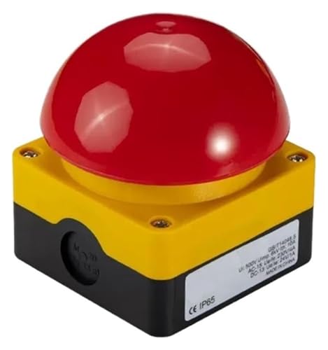 1pc Fußklöppelschalterfeder Selbstrückstellende/selbstsichernde Pull-Up-Reset-Not-Aus-Taste mit kreisförmigem Pilzkopf(Self-Locking Red,1 PCS-1NO-1NC) von BYINGS