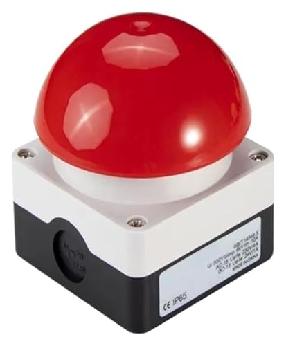 1pc Fußklöppelschalterfeder Selbstrückstellende/selbstsichernde Pull-Up-Reset-Not-Aus-Taste mit kreisförmigem Pilzkopf(Self Reset Red,1 PCS-2NO) von BYINGS