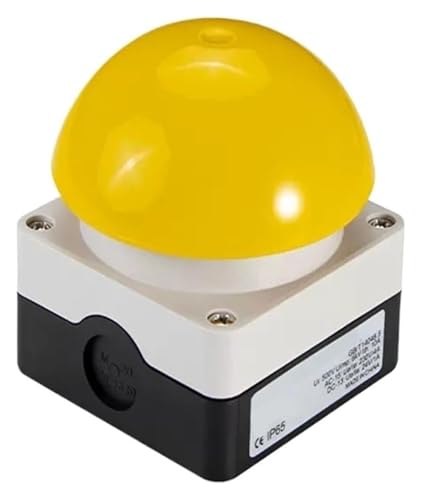 1pc Fußklöppelschalterfeder Selbstrückstellende/selbstsichernde Pull-Up-Reset-Not-Aus-Taste mit kreisförmigem Pilzkopf(Self Reset Yellow,1 PCS-2NO) von BYINGS