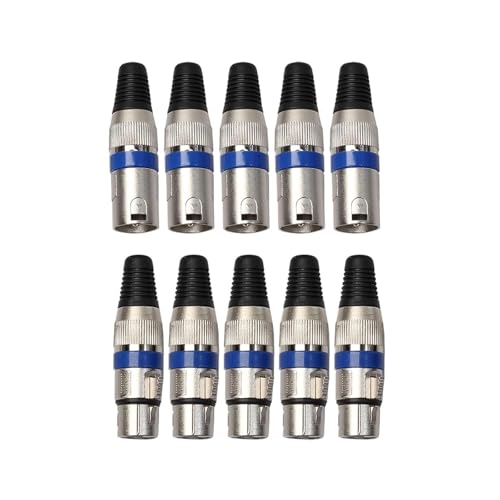 5 Pairs XLR 3 Pin Weibliche MI-C Jack Stecker Audio Mic-ophone Kabel Blau NG4S von BYINGS