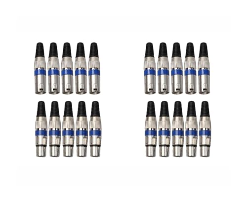 5 Pairs XLR 3 Pin Weibliche MI-C Jack Stecker Audio Mic-ophone Kabel Blau NG4S von BYINGS