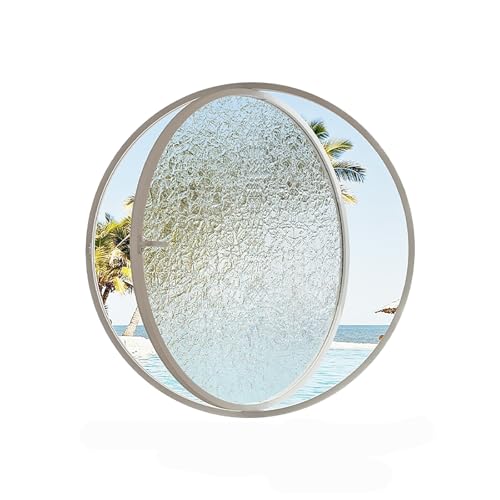 BYJSJY Runde Fenster,360° Drehbare Belüftung,Kellerfenster,Rundfenster Dreh,Rahmen Aus Aluminiumlegierung Und Gehärtetes Glasfenster,Küche Wohndeko Bullauge for Dachbodeneingang(White,60cm/23.6in) von BYJSJY