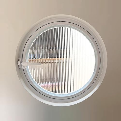 BYJSJY Rundfenster,Bullauge,Runde Fenster Schwarz,Aluminiumlegierung Eingebaut Ersatz 360° Drehbar Fenster Für Dachgeschoss Schlafzimmer Küche Trennwand(White,40cm/15.7in) von BYJSJY