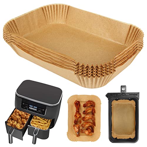 BYKITCHEN Backpapier für Ninja AF300EU Heißluftfritteuse, Air Fryer Zubehör, Airfryer Backpapier/Paper, kompatibel mit Ninja AF300EU AF400EU, Princess und anderen Dual Zone Air Fryer (50 Stück) von BYKITCHEN