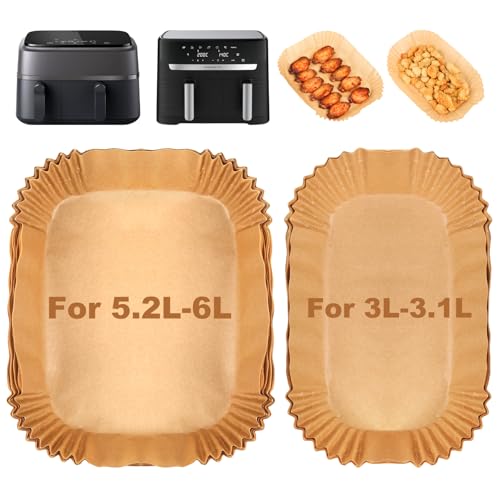 BYKITCHEN Heißluftfritteuse Zubehör für Tefal 5,2/3,1 L Dual Easy Fry, Philips Dual Basket Airfryer 3000-Serie, Backpapier für Heißluftfritteuse Moulinex 8,3 L, Cecotec, DMS, Airfryer Zubehör(100PCS) BYKITCHEN Heißluftfritteuse Zubehör für Tefal 5,2/3,1 L Dual Easy Fry, Philips Dual Basket Airfryer 3000-Serie, Backpapier für Heißluftfritteuse Moulinex 8,3 L, Cecotec, DMS, Airfryer Zubehör(100PCS) von BYKITCHEN