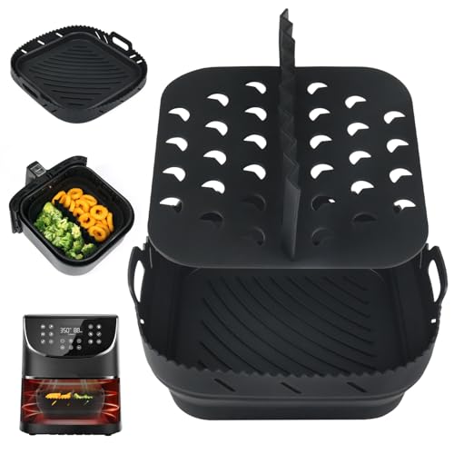 BYKITCHEN Silikonform für Ninja Speedi ON400EU/COSORI 5,5L/Turboblaze 6L/XXL 6.2L, Heißluftfritteuse, Airfryer Zubehör für Philips XL 6.2L, Heißluftfritteuse Backform für Cecotec/Tefal von BYKITCHEN