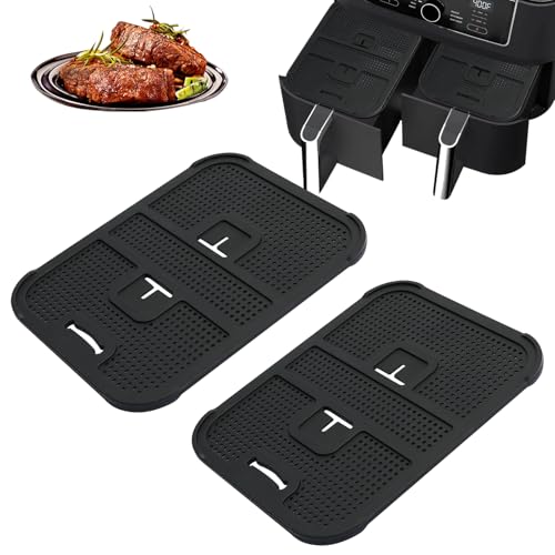 BYKITCHEN Zubehör für Ninja Heißluftfritteuse, 2 Stück Spritzschutz für Ninja AF400EU/AF451EU, Heißluftfritteuse Spritzschutz, AF400EU Foodi Max Dual Zubehör,Effektiver Fettspritzschutz von BYKITCHEN