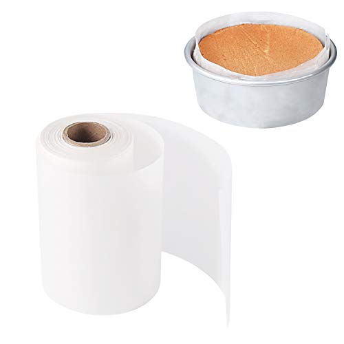 BYKITCHEN Backpapier Rolle, 7 cm x 50 m Backpapier zuschnitte, Klein Butterbrotpapier rolle, Antihaft Backpapier für Kuchenform, Springform (weiß) von BYKITCHEN