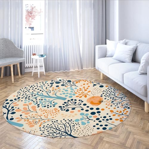 BYLEEHOMED Abstrakte Bäume Runde Teppiche für Wohnzimmer Moderne Bunte Punkte Teppich für Schlafzimmer Wohnkultur Herbst Aquarell Kreis Bodenmatte 180 cm BYLEEHOMED Abstrakte Bäume Runde Teppiche für Wohnzimmer Moderne Bunte Punkte Teppich für Schlafzimmer Wohnkultur Herbst Aquarell Kreis Bodenmatte 180 cm von BYLEEHOMED
