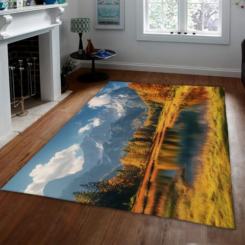 BYLEEHOMED Alpine Lake Area Teppich 90x180cm Evergreen Nadelwald Print Rutschfester Teppich für Schlafzimmer Natur Landschaft ästhetische Wurfteppiche BYLEEHOMED Alpine Lake Area Teppich 90x180cm Evergreen Nadelwald Print Rutschfester Teppich für Schlafzimmer Natur Landschaft ästhetische Wurfteppiche von BYLEEHOMED