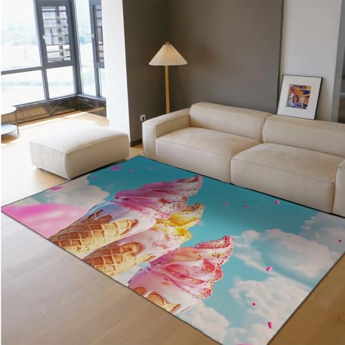BYLEEHOMED Boho Area Teppiche 90x180cm Eiskugeln Kegel Druck Front Teppiche für Kinderzimmer Mädchen Zimmer Dekor Rutschfester waschbarer Teppich für die Kindertagesstätte BYLEEHOMED Boho Area Teppiche 90x180cm Eiskugeln Kegel Druck Front Teppiche für Kinderzimmer Mädchen Zimmer Dekor Rutschfester waschbarer Teppich für die Kindertagesstätte von BYLEEHOMED