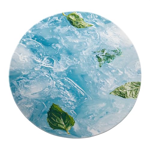 BYLEEHOMED Cool Summer Vibe Circle Teppiche 120 cm Pflanzliche Frische Botanische Ästhetik Waschbarer runder Teppich für den Ankleidebereich Rutschfestes niedrigfloriges Design von BYLEEHOMED