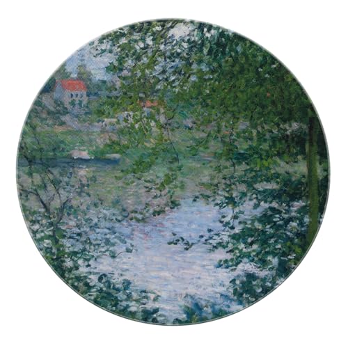 BYLEEHOMED Die Natur inspiriert von den Bäumen Design weiche abwaschbare runde Teppiche 60 cm niedrigfloriger ultradünner Rutschfester Kreisteppich für das Wohnzimmer von BYLEEHOMED