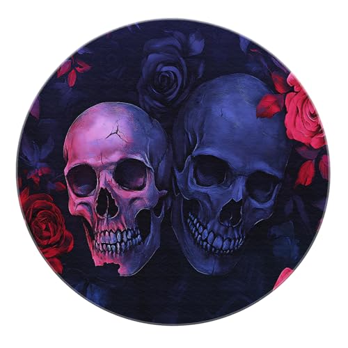 BYLEEHOMED Dunkler mystischer Totenkopfteppich mit Blumen und Sternen Gothic Home Decorsoft Niederflorteppich für Wohnheim Halloween Dekor Ästhetik 120 cm BYLEEHOMED Dunkler mystischer Totenkopfteppich mit Blumen und Sternen Gothic Home Decorsoft Niederflorteppich für Wohnheim Halloween Dekor Ästhetik 120 cm von BYLEEHOMED