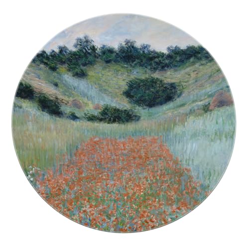 BYLEEHOMED Flower Field Design Runder Teppich 60 cm Monet Style Waschbarer Rutschfester runder Teppich mit niedrigem Flor für Wohnzimmer Schlafzimmer Dekor von BYLEEHOMED
