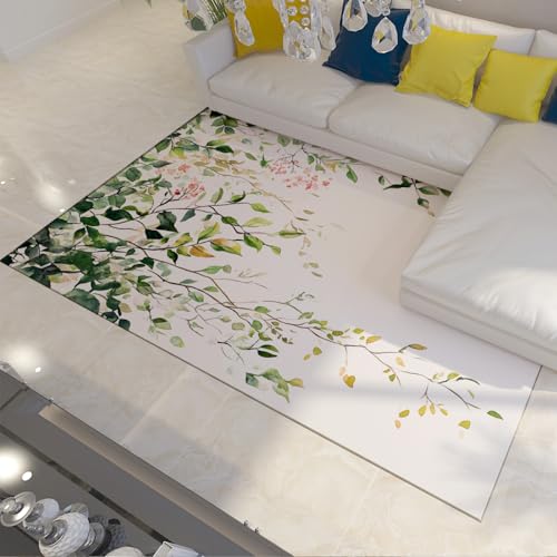 BYLEEHOMED Hängende Pflanzen mit Pastellrosa Blättern Teppich 160x200cm Waschbar rutschfeste weiche Türmatte Cool Summer Style Bauernhaus Niederflor Teppich BYLEEHOMED Hängende Pflanzen mit Pastellrosa Blättern Teppich 160x200cm Waschbar rutschfeste weiche Türmatte Cool Summer Style Bauernhaus Niederflor Teppich von BYLEEHOMED