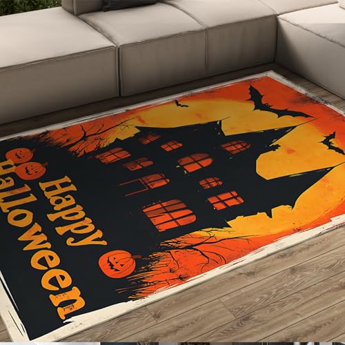 BYLEEHOMED Halloween Castle Area Teppich 180x240cm Saisonal Herbst Halloween Urlaub Low-Profile Bodenmatte Rutschfester Indoor-Teppich für Wohnzimmer BYLEEHOMED Halloween Castle Area Teppich 180x240cm Saisonal Herbst Halloween Urlaub Low-Profile Bodenmatte Rutschfester Indoor-Teppich für Wohnzimmer von BYLEEHOMED