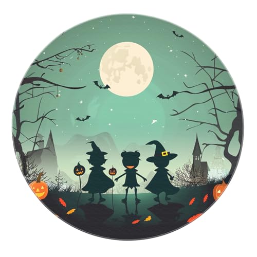 BYLEEHOMED Halloween Kreis Teppich Hexe und Kürbis Laterne Indoor Runde Teppiche ideal für gruselige lustige rutschfeste Teppiche für den Eingangsbereich des Wohnzimmers 120 cm BYLEEHOMED Halloween Kreis Teppich Hexe und Kürbis Laterne Indoor Runde Teppiche ideal für gruselige lustige rutschfeste Teppiche für den Eingangsbereich des Wohnzimmers 120 cm von BYLEEHOMED