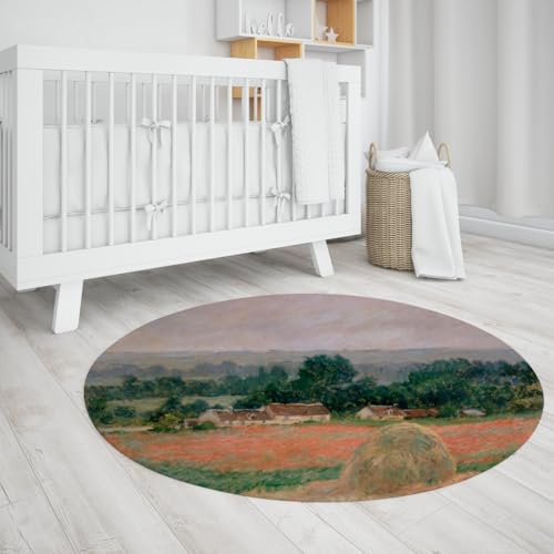 BYLEEHOMED Haystack at Giverny Print Runde Schlafzimmerteppiche 60 cm Impressionismus Stil Rutschfester niedrigfloriger Flauschiger Eingangsbereich Faltbarer Kreisteppich BYLEEHOMED Haystack at Giverny Print Runde Schlafzimmerteppiche 60 cm Impressionismus Stil Rutschfester niedrigfloriger Flauschiger Eingangsbereich Faltbarer Kreisteppich von BYLEEHOMED
