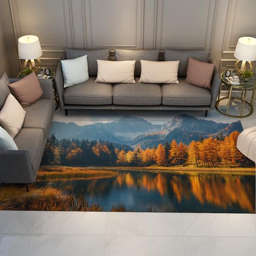BYLEEHOMED Herbst Kiefer Wald Teppich Scenic Wilderness Thema rutschfeste Eingangsteppiche 120x170cm Rustikaler, von der Natur inspirierter Teppich für Schlafsaal Hotel BYLEEHOMED Herbst Kiefer Wald Teppich Scenic Wilderness Thema rutschfeste Eingangsteppiche 120x170cm Rustikaler, von der Natur inspirierter Teppich für Schlafsaal Hotel von BYLEEHOMED