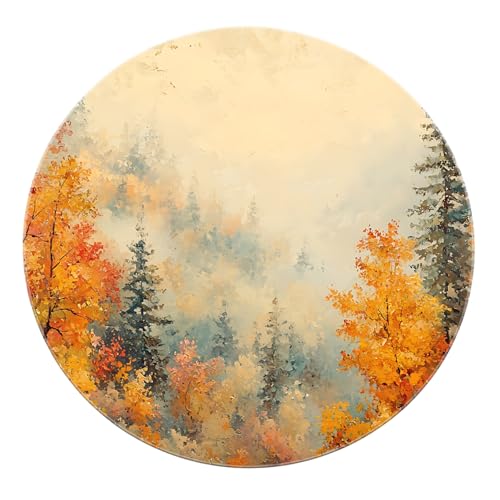 BYLEEHOMED Herbst Wald Große Wurf Kreis Teppiche 180 cm Nebel Kiefernwald Botanischer Garten Rutschfester niedriger Flor Runder Teppich für Wohnzimmer Kleines Sofa BYLEEHOMED Herbst Wald Große Wurf Kreis Teppiche 180 cm Nebel Kiefernwald Botanischer Garten Rutschfester niedriger Flor Runder Teppich für Wohnzimmer Kleines Sofa von BYLEEHOMED