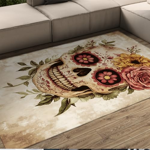BYLEEHOMED Lustige Halloween Home Decor Teppiche 100x150cm Retro Nostalgie Zucker Schädel Rutschfester Teppich für für Boden Klassenzimmer Party Urlaub Teppich BYLEEHOMED Lustige Halloween Home Decor Teppiche 100x150cm Retro Nostalgie Zucker Schädel Rutschfester Teppich für für Boden Klassenzimmer Party Urlaub Teppich von BYLEEHOMED