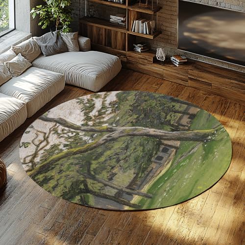 BYLEEHOMED Runde Teppiche mit niedrigem Flor für Wohnzimmer und Obstgarten von Claude Monet Kunstwerk Circle Carpet Moderner weicher Rutschfester waschbarer Nachttisch-Dekor 60 cm BYLEEHOMED Runde Teppiche mit niedrigem Flor für Wohnzimmer und Obstgarten von Claude Monet Kunstwerk Circle Carpet Moderner weicher Rutschfester waschbarer Nachttisch-Dekor 60 cm von BYLEEHOMED