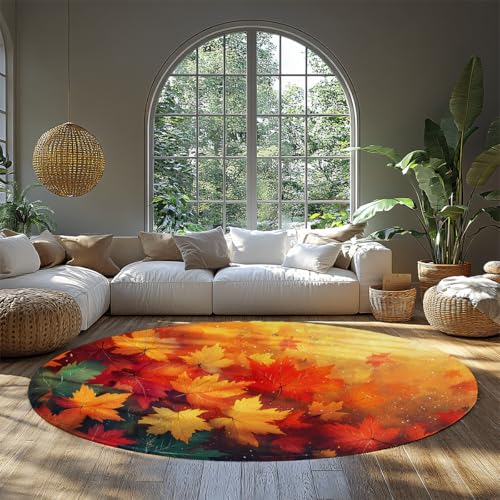 BYLEEHOMED Runder Wohnzimmer Rutschfester Teppich Thanksgiving rustikaler Kreis bodenmatte Home Decorations weicher niedrigfloriger innenteppich für nachttisch 60 cm BYLEEHOMED Runder Wohnzimmer Rutschfester Teppich Thanksgiving rustikaler Kreis bodenmatte Home Decorations weicher niedrigfloriger innenteppich für nachttisch 60 cm von BYLEEHOMED
