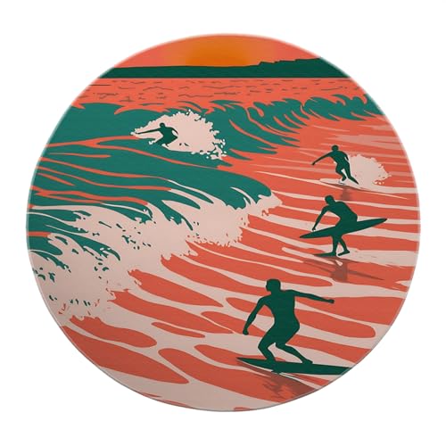 BYLEEHOMED Vibrant Summer Surf Round Rug 180 cm waschbarer tropischer Design-Kreisteppich für Schlafzimmerästhetik Rutschfester Teppich für kleines Sofa unter dem Tisch BYLEEHOMED Vibrant Summer Surf Round Rug 180 cm waschbarer tropischer Design-Kreisteppich für Schlafzimmerästhetik Rutschfester Teppich für kleines Sofa unter dem Tisch von BYLEEHOMED