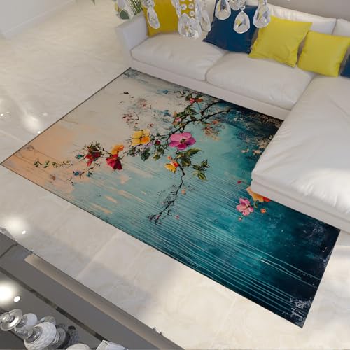 BYLEEHOMED Vintage Wild Flowers Area Teppich 80x150cm Super weicher großer Nachttisch Teppich Frühling Blumen rutschfeste waschbare Küchenteppiche für das Wohnzimmer BYLEEHOMED Vintage Wild Flowers Area Teppich 80x150cm Super weicher großer Nachttisch Teppich Frühling Blumen rutschfeste waschbare Küchenteppiche für das Wohnzimmer von BYLEEHOMED