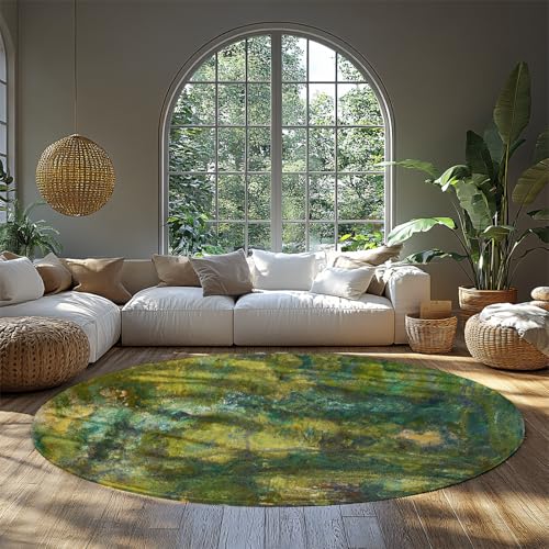 BYLEEHOMED Waschbarer moderner runder Teppich für Schlafzimmer Monet Impressionismus Malerei Druck Rutschfester ultradünner niedrigfloriger Kreisteppich 60 cm BYLEEHOMED Waschbarer moderner runder Teppich für Schlafzimmer Monet Impressionismus Malerei Druck Rutschfester ultradünner niedrigfloriger Kreisteppich 60 cm von BYLEEHOMED