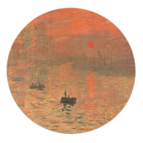 BYLEEHOMED Waschbarer runder Teppich 120 cm Impressionsunrise Landscape weicher runder Teppich mit niedrigem Flor rutschfeste Faltbare Bodenmatte für das Wohnzimmer BYLEEHOMED Waschbarer runder Teppich 120 cm Impressionsunrise Landscape weicher runder Teppich mit niedrigem Flor rutschfeste Faltbare Bodenmatte für das Wohnzimmer von BYLEEHOMED