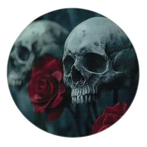 Gothic Akademischer Stil Schädel Teppich 90 cm Romantische Blumen Halloween Teppiche für Zuhause Küche Weicher maschinenwaschbarer Teppich für Wohnzimmer Gothic Akademischer Stil Schädel Teppich 90 cm Romantische Blumen Halloween Teppiche für Zuhause Küche Weicher maschinenwaschbarer Teppich für Wohnzimmer von BYLEEHOMED