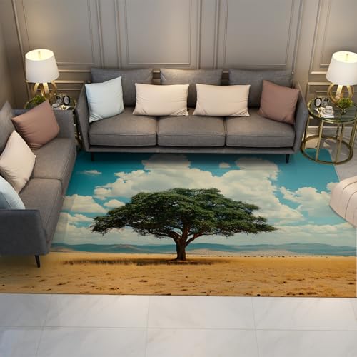 Surrealismus Bereich Teppich 120x170cm Bäume in der Wüste Print Teppiche rutschfeste waschbare Teppichmatte für Wohnzimmer Flur Büro Moderne Einrichtung Surrealismus Bereich Teppich 120x170cm Bäume in der Wüste Print Teppiche rutschfeste waschbare Teppichmatte für Wohnzimmer Flur Büro Moderne Einrichtung von BYLEEHOMED