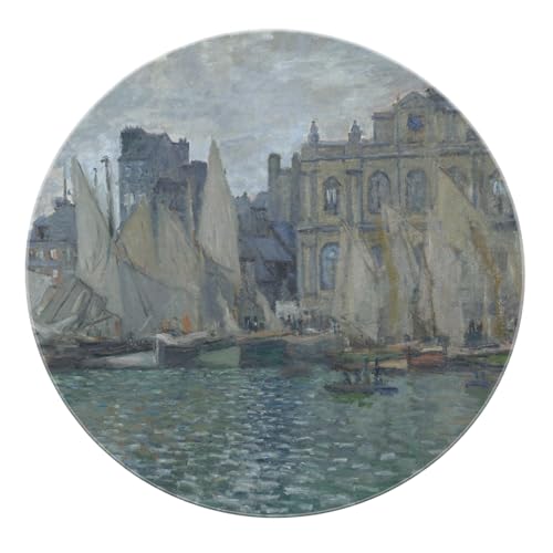 The Museum at Le Havre by Monet-Style Runder Teppich 60 cm Elegance Klassischer waschbarer Rutschfester Kreisteppich an der Küste für das Wohnzimmer The Museum at Le Havre by Monet-Style Runder Teppich 60 cm Elegance Klassischer waschbarer Rutschfester Kreisteppich an der Küste für das Wohnzimmer von BYLEEHOMED