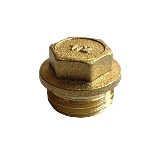 BYLSAGWHT 1/2" 3/4" 1" BSP Female Male Thread Brass Hex Head Socket End cap Pipe Fitting Coupler Connector(1/2") von BYLSAGWHT