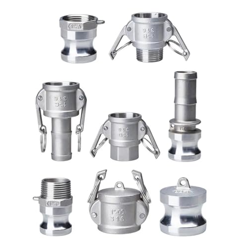 BYLSAGWHT 1/2" 3/4" 1" Camlock Groove Fitting 304 Stainless Steel Cam Lock Quick Connector Coupling Adapter(Type A,1/2") von BYLSAGWHT