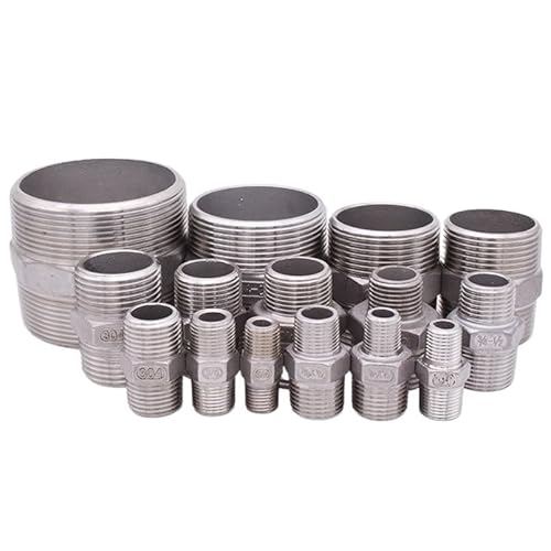 BYLSAGWHT 1/4" 3/8" 1/2" 3/4" 1" 1-1/4" 1-1/2" 2" Male Thread Hex Nipple Stainless Steel Reducing Pipe Fitting Equal Adapter(3l4 to 1) von BYLSAGWHT