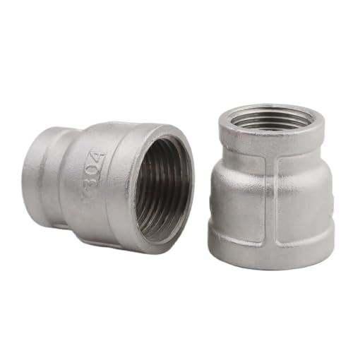 BYLSAGWHT 1/8" 1/4" 3/8" 1/2" 3/4" 1" 1-1/4" 1-1/2" Female to Female Thread Reducer 304 Stainless Steel Pipe Fitting Connector Adpater(DN10 Reducer DN6) von BYLSAGWHT