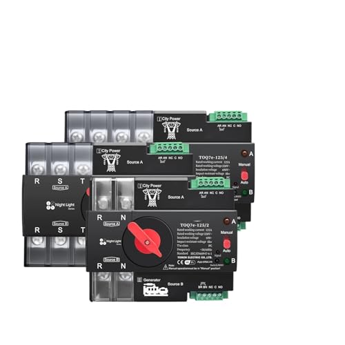 BYLSAGWHT 1PC 2P ATS 100A 230V Dual Power Automatic Transfer Selector Switch Uninterrupted Remote Control von BYLSAGWHT