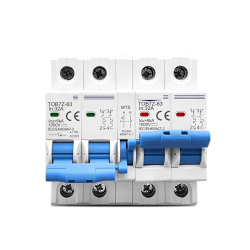 BYLSAGWHT 1PC 2P Plus 2P DC MTS Dual Power Manual Transfer Switch Circuit Breaker MCB for PV System 2P+2P 6A von BYLSAGWHT