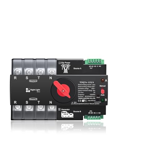 BYLSAGWHT 1pc 4P ATS 125A Din Rail smart ATS Timer 230V Dual Power Automatic Transfer Selector Switch Uninterrupted Generator von BYLSAGWHT