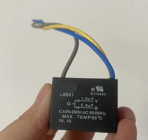 BYLSAGWHT 1pc Black CBB61 1.5uF+2.5uF 3 Wires AC 250V 50/60Hz Capacitor for Ceiling Fan BYLSAGWHT 1pc Black CBB61 1.5uF+2.5uF 3 Wires AC 250V 50/60Hz Capacitor for Ceiling Fan von BYLSAGWHT