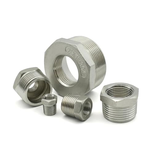 BYLSAGWHT 1pc Bushing Pressure Reducer Bushing 1/8 "1/4" 1/2 "3/4" 1 "1-1/4" 1-1/2" Hexagon Reducing SS304 Fitting((M) D20to(F) DN10) von BYLSAGWHT